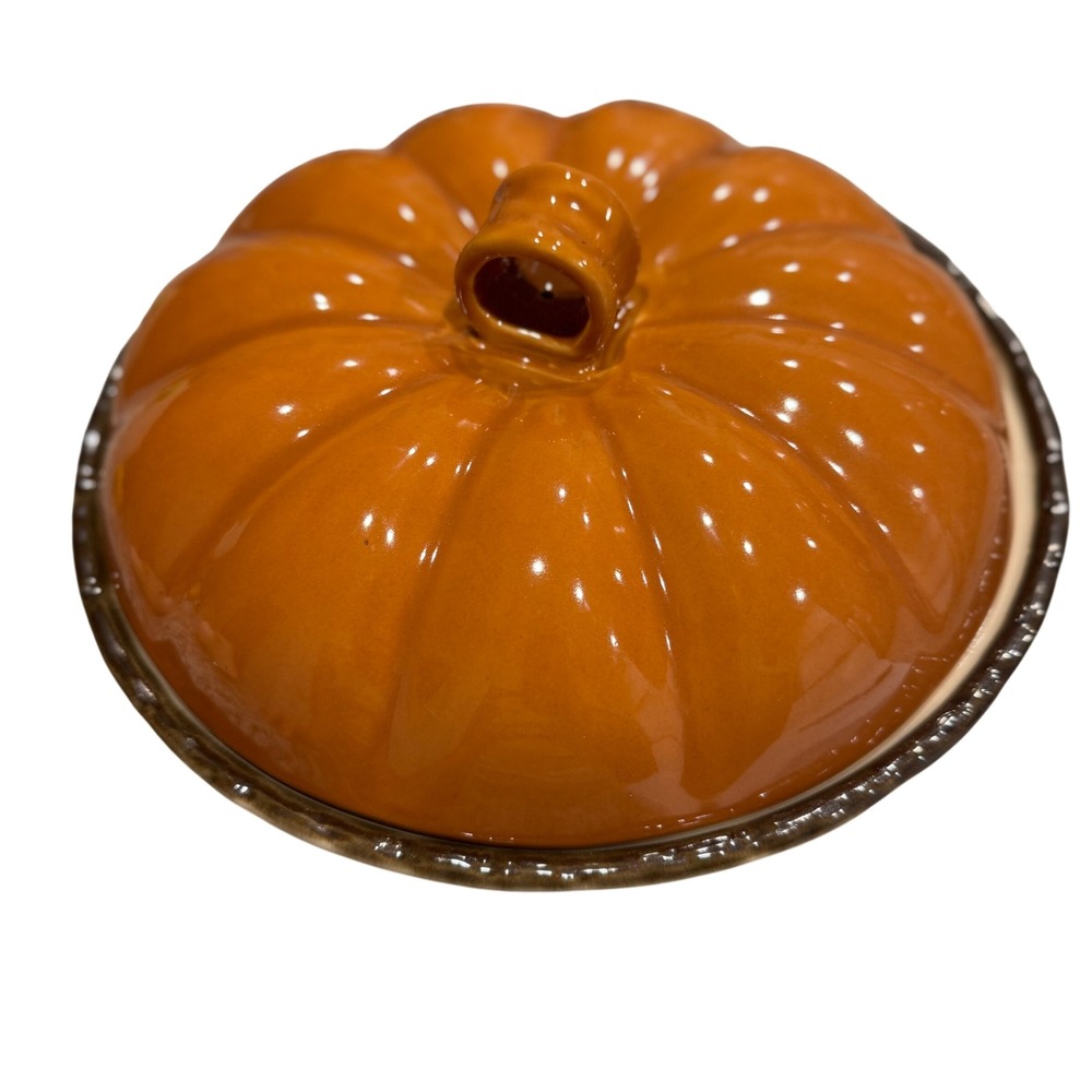 Cindy Crawford Style Pumpkin Pie Serving Dish - Oven, Dishwasher, Microwave Safe - Picture 2 of 6